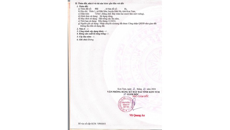 Chủ ngợp thở cắt lỗ lô đất 725m² full thổ cư tại Đăk Mar.